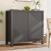 Jocoevol Buffet Cabinet with Storage, Fluted Sideboard Black Accent Cabinet