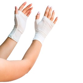 YoRo Naturals, RemedyWear Fingerless Moisturizing Gloves for Relief from Eczema and Inflammation with Tencel and Zinc Gloves for Adult(Black,L-XL)