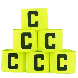 Wrzbest Captain's Armband Soccer Football Rugby Captain Armbands for Youth and Adult,Anti-Drop Design - Pack of 6 (6 Green)