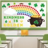 Jacyan 155PCS St.Patrick's Day Bulletin Board Decoration Set Shamrock Bulletin