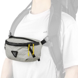 Mountaineering Pouch, Backpack, Extended Storage, Sacoche, Chest Bag, Attaches to Zacks, Waterproof, Durable, Ultra Lightweight, Outdoors, Fishing, Touring (Light Gray)