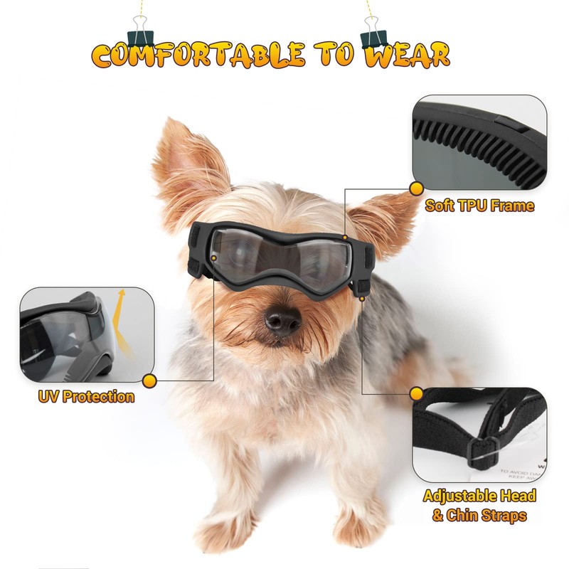 PETLESO Small Breed Dog Goggles, Sunglasses with UV Protection for