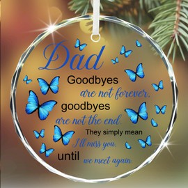 Sympathy Gifts for Loss of Father, Memorial Gifts, Bereavement Gifts, Condolences Grief Gifts, Remembrance Sympathy Gifts, Sympathy Crystal Hanging Ornaments, Christmas Glass Ornament