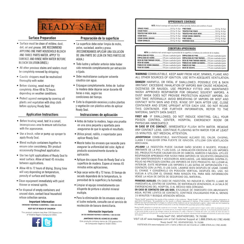 1 gal Ready Seal 105 Natural (Light Oak) Exterior Stain
