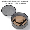 Winter Shore Round Hat Box with Lid Grey - Foldable