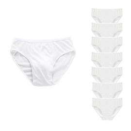 Fuzzleehi Men's Disposable Panties Underwear Travel Panties Pure Cotton Emergencies Panties for Business Trip Travel Hotel Spa Hospital Underpants White Large(7pcs/pk)