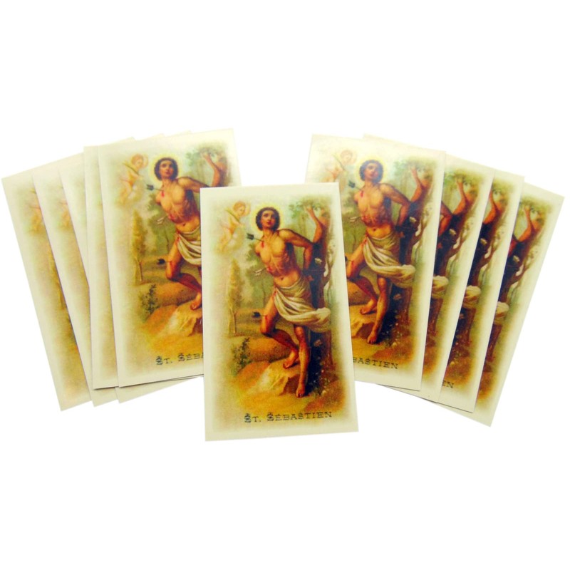 St Sebastian Holy Cards Set Prayer for Athletes Women or