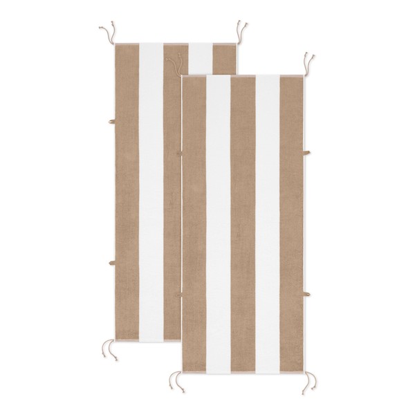 Arkwright Tie-and-Dry Beach Towel, 2-Pack, Clip-Free Pool Chair Cover with