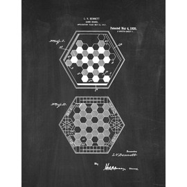 Chinese Checkers Game Patent Print Chalkboard (24" x 36") M14322
