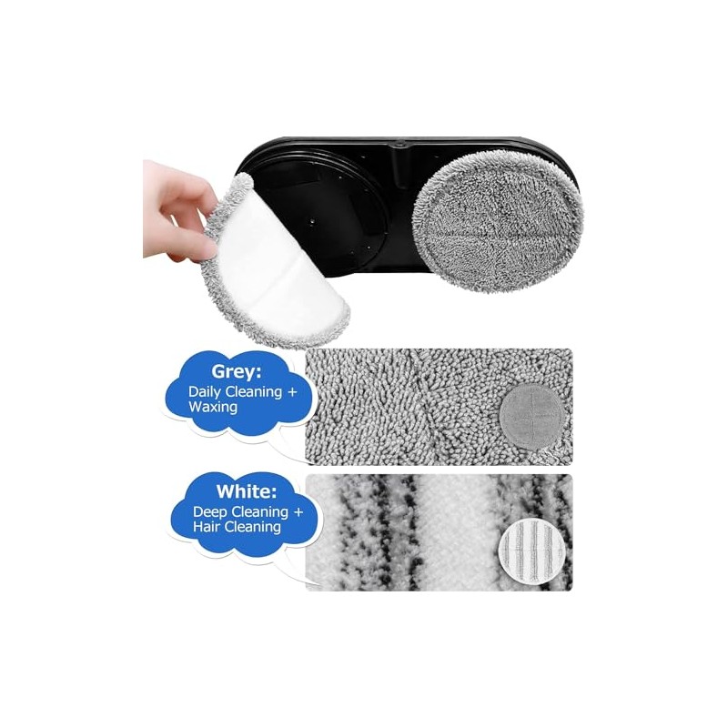 AlfaBot WS-24 S2 Rotary Mop Cleaner Replacement Mop Pads 4