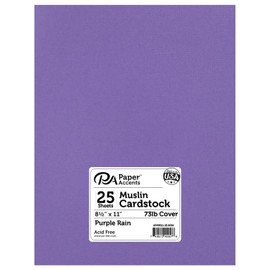 PA Paper Accents Textured Cardstock 8.5" x 11" Purple Rain, 73lb colored cardstock paper for card making, scrapbooking, printing, quilling and crafts, 25 piece pack