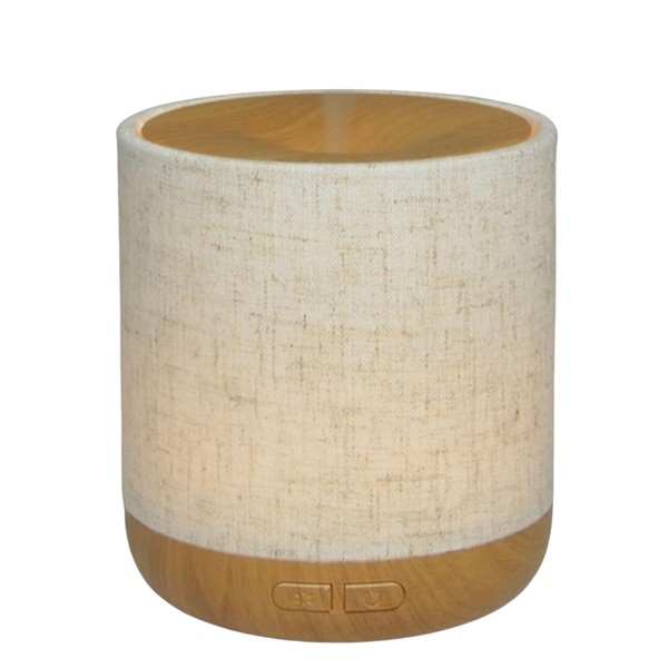 Zen'arôme Ultrasonic Diffuser - Alesia - Diffusion Cold Essential Oil Aromatherapy - Original Design, Wooden Linen Coin - Wood Colour - Diffusion + Lighting Adjustable