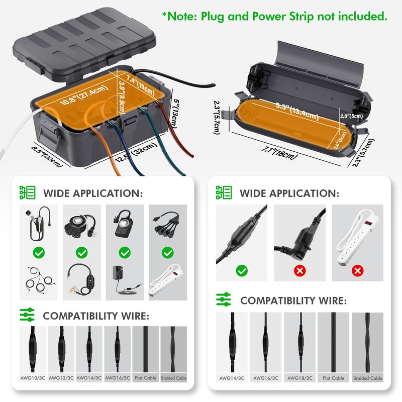 RESTMO 5-Piece Outdoor Waterproof Electrical Box Set – 12.5" x