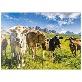 MyPuzzle Cows in an Idyllic Alpine Landscape - Premium 1000 Piece Puzzle - MyPuzzle Special Collection by Puzzle Galaxy