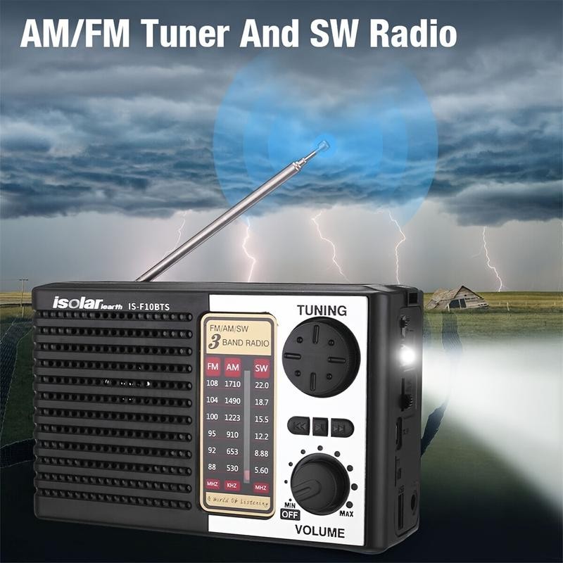 2024 New Solar Emergency Radio, AM/FM Digital Speaker With LED