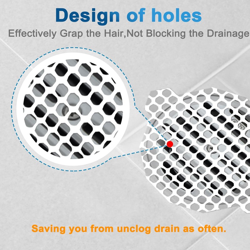 INVIHUG, 50 Pack, Disposable Shower Drain Hair Catcher Mesh Stickers,