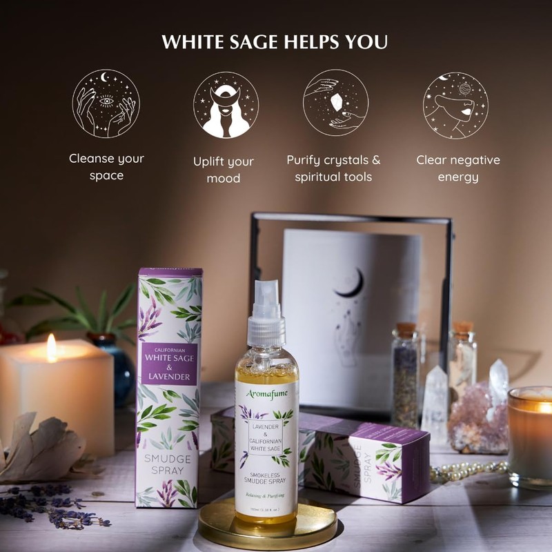 White Sage & Lavender Smudge Spray by Aromafume | 100ml/3.3