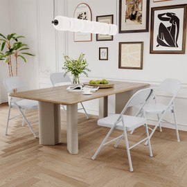 GarveeHome Folding Chairs Set of 8, Portable Folding Chair Hold Up to 350 Pounds, Grey Metal Folding Chair Suitable for Dining Room, Living Room, Office, Indoor and Outdoor Events