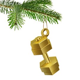 Dumbbell Christmas Tree Bauble Decoration Ornament For Christmas Xmas Noel (Gold)
