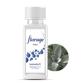 Florage Sage Sauna Infusion 100 ml – 50 Years of Experience as a German Fragrance Manufactory, High Yield Infusion for the Sauna, Many Infusion Fragrances, Vegan and Not Tested on Animals, Also as a
