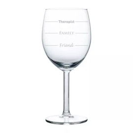 MIP Wine Glass White Red Wine 10 oz Funny Friend Family Therapist