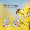 Daisy Bee Earrings 925 Sterling Silver LeverBack Drop Dangle Earrings