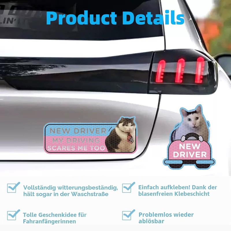 BIVYAX Set of 4 Learner Drivers Stickers, Magnetic Sign for