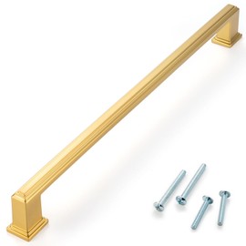 ASKANO 1 Pack 10 Inch Hole Centers, Brushed Gold Cabinet Pulls Gold Cabinet Handles Gold Kitchen Hardware for Cabinets ZP2206 Drawer Bedroom Dresser Bathroom Vanity Cupboard Closet