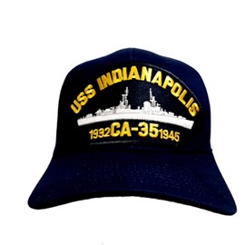EAGLE CREST USS Indianapolis CA-35 Embroidered Patch Cap Baseball Hat Strapback Navy