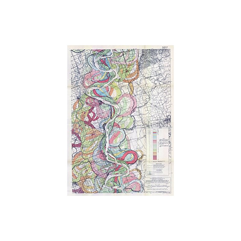 1944 Fisk Mississippi Meander Map Ancient River Bed Sheet 3