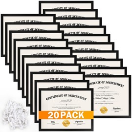 YixangDD 20 PACK Certificate Frames 8.5 x 11,Black Diploma Frame Document Frame with Clear Plexiglass,Picture Frames for Tabletop and Wall Display