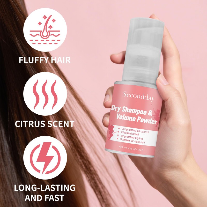 SECONDDAY Dry Shampoo, Natural Volumizing Dry Shampoo, Non-Aerosol & Talc-Free