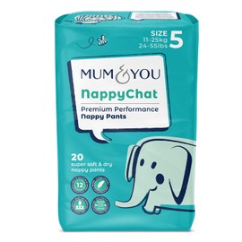 Mum & You Baby Eco Nappy Pants Size 5 (11-25kg /24-55lbs) | 1 Pack of 20 Junior Pull Up Nappies | Upto 12h of Dryness | Super Soft and Dry | Breathable and Super Absorbant with Extra Leak Protection