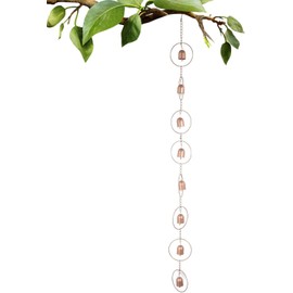 Liyquint Hanging Rain Chime, Gutter Rain Chains,Rain Catcher Chain,Sturdy Reliable Metal Beautiful Sound Decorative Bell Shaped Rain Chain for Gutter Drainage and Outdoor Ambiance