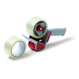 Schuller Eh'klar patentierter Handabroller inkl. 2 Rollen Schuller-Box Verpackungsbänder 50m, transparent, 44991