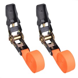 JEELAD Ratchet Belt, Tie Down Belt, Load Tightening Belt, Fastening Belt, 6.6 ft (2 m), 3.9 ft (5 m), Breaking Load 1764.3 lbs (800 kg), Lashing Belt, Load Tightener, Automotive Belt, Moving,