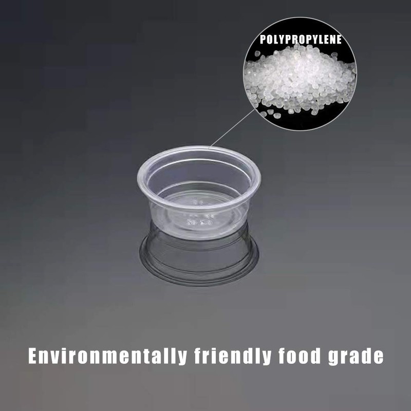 WOLEDOE 100Pcs Crested Gecko Food Dish, 0.5oz Plastic Reptile Feeding