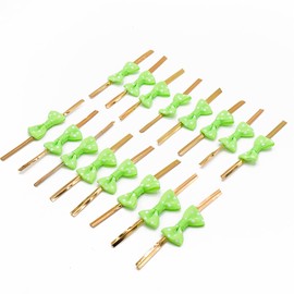 100Pcs Green Twist Ties for Bulk Food, Mini Ribbon Bow Twist Ties for Treat Bag, Christmas Tree Bows Metallic Twist Ties for DIY Crafts, Baked Food, Lollipop, Wedding Decor and Gift Wrap