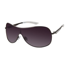 Southpole Men's Metal Rectangular Sunglasses, Gunmetal & White, 135 mm