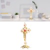 Metal Standing Cross Crucifix for Church Decoration Family Retro for