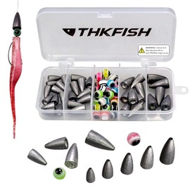 Thkfish Fishing Sets Set Fishing Accessories Set, Texas and Carolina Rig, Weights Fishing Sinker, Offset Hooks, Fishing Beads, Fishing Rings, Bobber Stopper, Fishing Swivels, Fishing Sets 64 Pieces / 219 Pieces