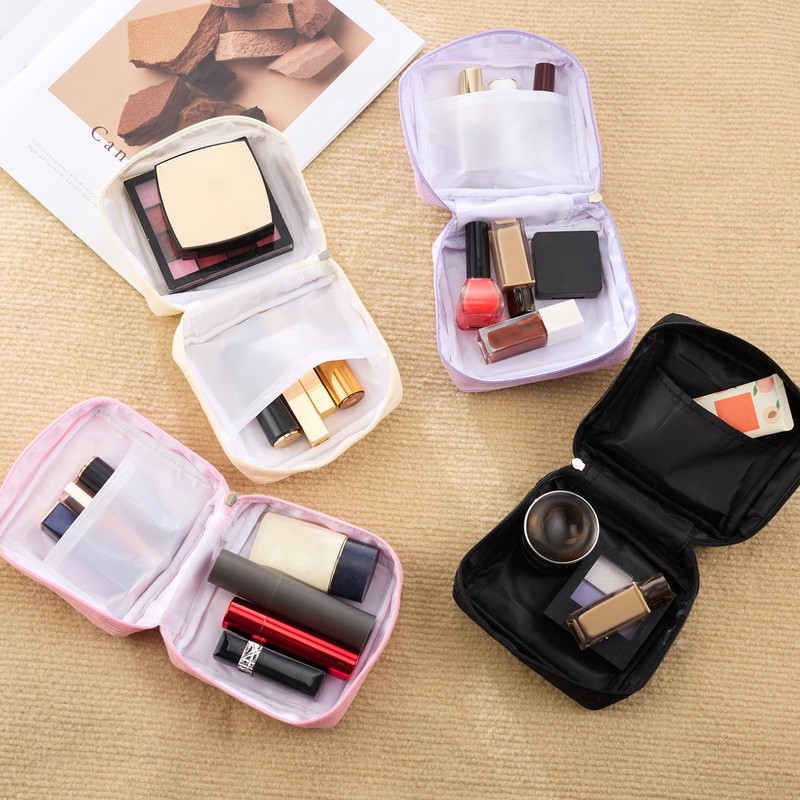 Gvhntk 4 Pcs Small Makeup Bag for Purse Mini Cosmetics