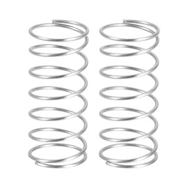 QUARKZMAN Pack of 2 Compression Springs, Stainless Steel Coil Springs, 1 mm Wire Dia. x 16 mm Outer Dia. x 50 mm Length Extension Spring Ballpoint Pen Compression Springs for Workshop, Home Repairs,