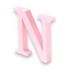 10cm Alphabet Letter Pink Clarity Canvas Initial Object (N)