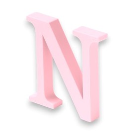 10cm Alphabet Letter Pink Clarity Canvas Initial Object (N)