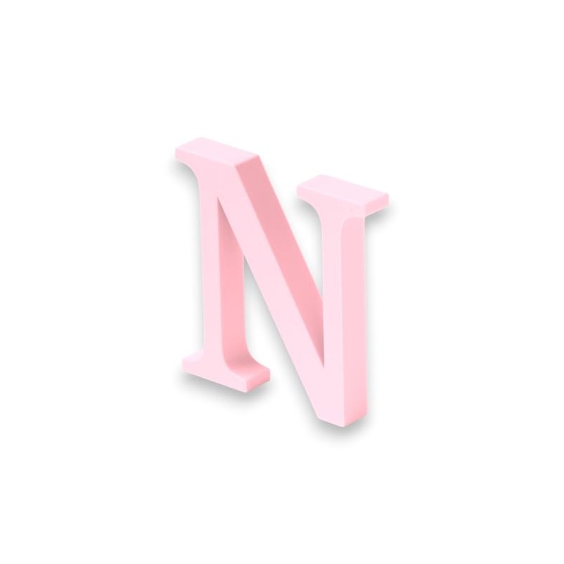 10cm Alphabet Letter Pink Clarity Canvas Initial Object (N)