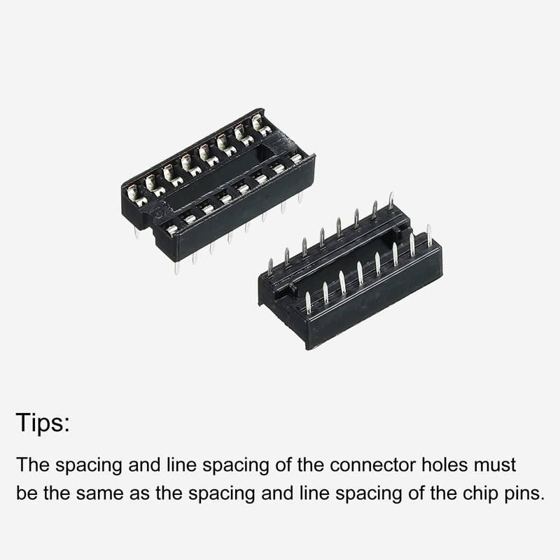 sourcing map DIP IC Chip Socket Adapter Flat Pin 16P