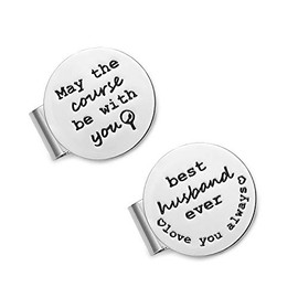 Melix Home May The Course Be with You Golf Ball Marker Magnetic Hat Clip Golfer Gifts for Dad Grandpa Husband Brother Boyfriend Golf Accessories Gift Set of 2 (Best Husband Ever Love You Always)