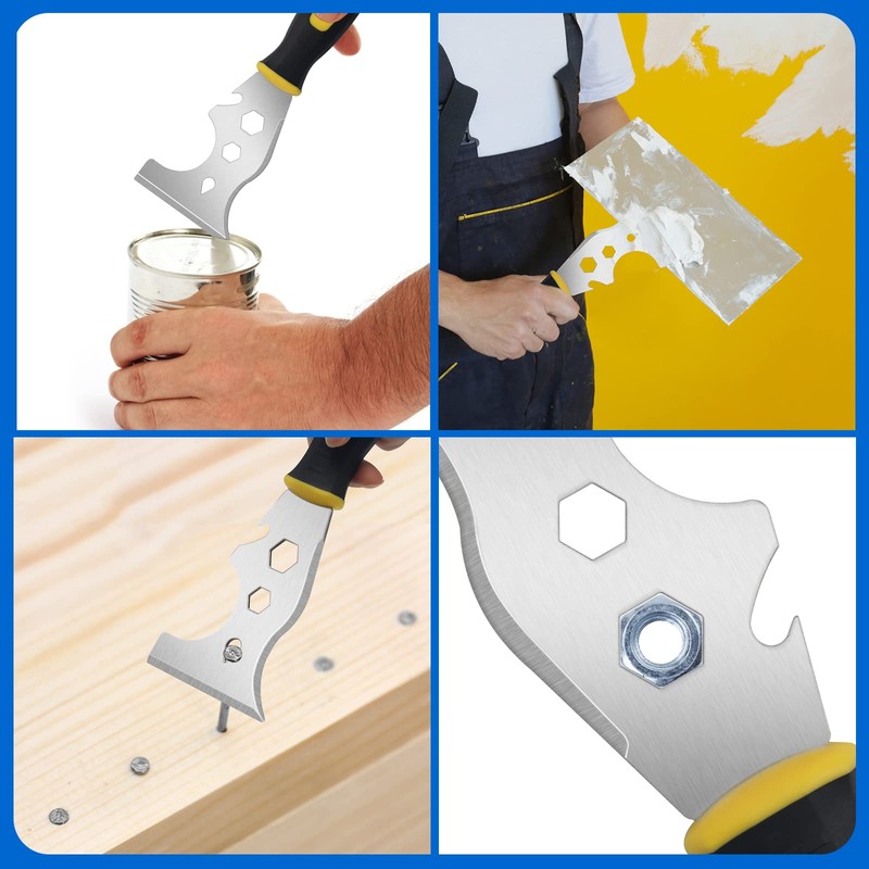 Window Glazing Tool Kit, 3PCS Glazing Tools, Multi-Functions Hammer, Red