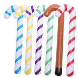 WHAMVOX 6pcs Inflatable Candy Cane Decorations Inflatable Cane for Boys and Girls Birthday Christmas and Special Events Lightweight Party Props